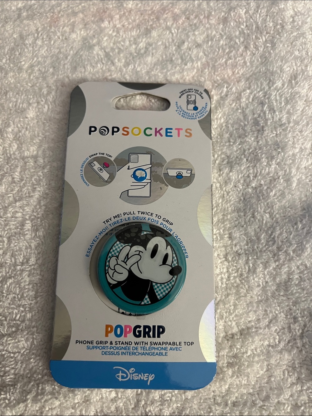 PopSockets PopGrip Disney Mickey Mouse Teal White Black